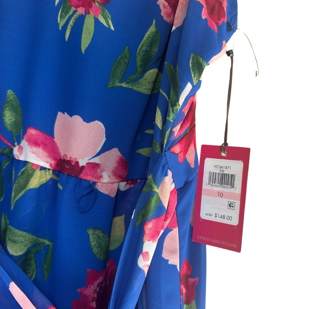 NWT Vince Camuto Blue Floral Midi Dress – Size 10 - Picture 4 of 4